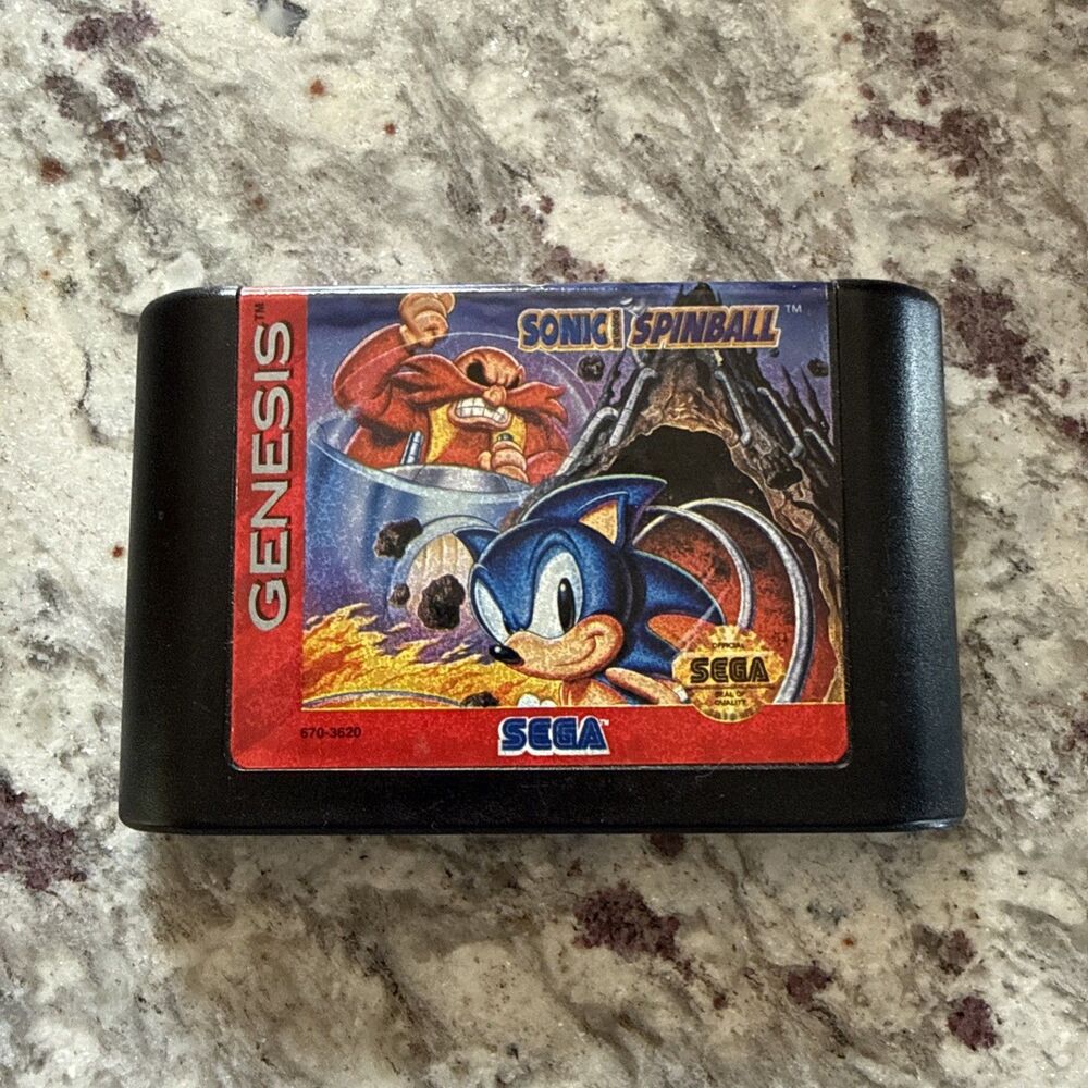 Sonic The Hedgehog Spinball Sega Genesis Authentic Game Cart Only Retro 1993